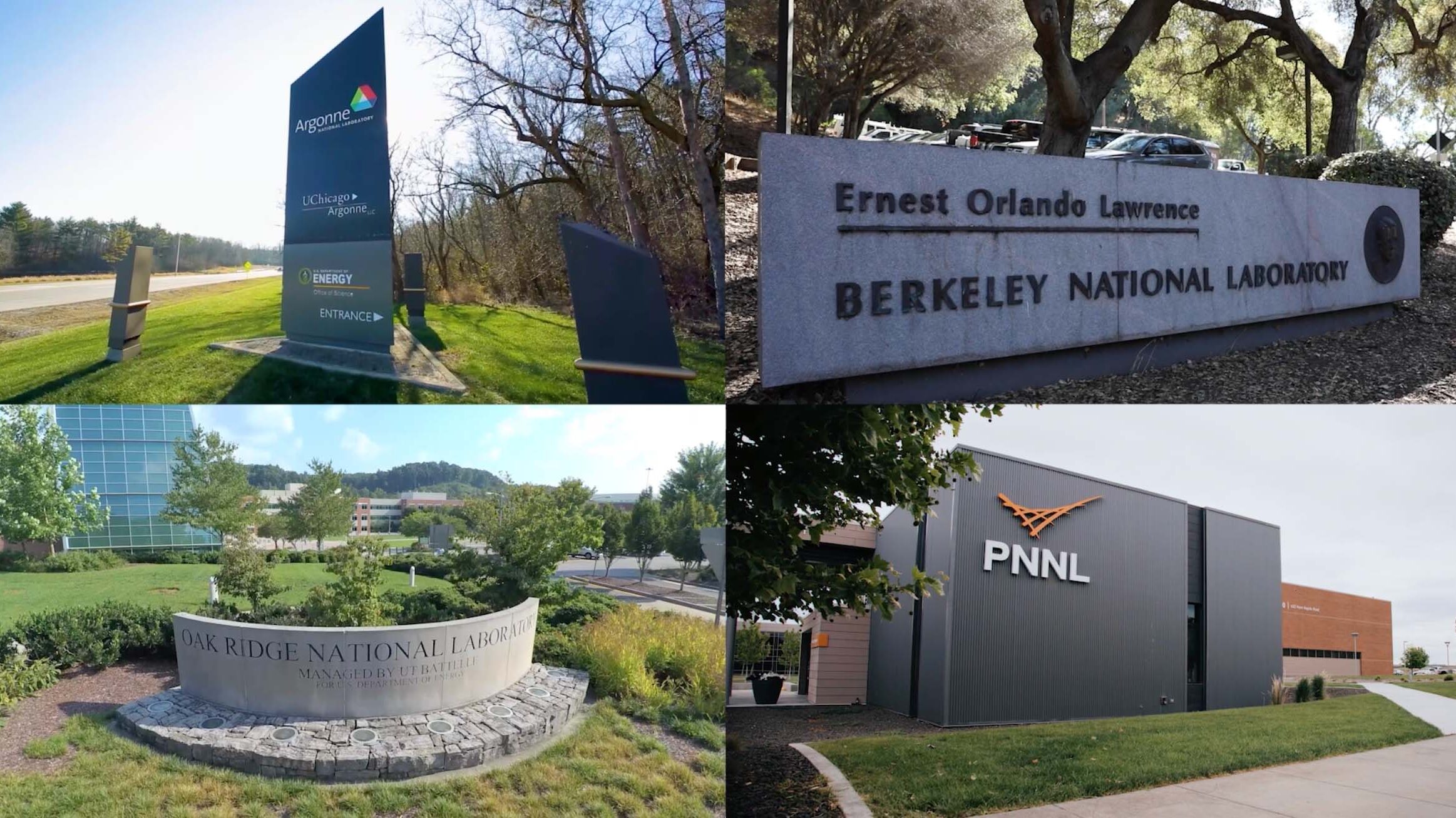 Photo of the four national laboratories involved in the OPAL project.